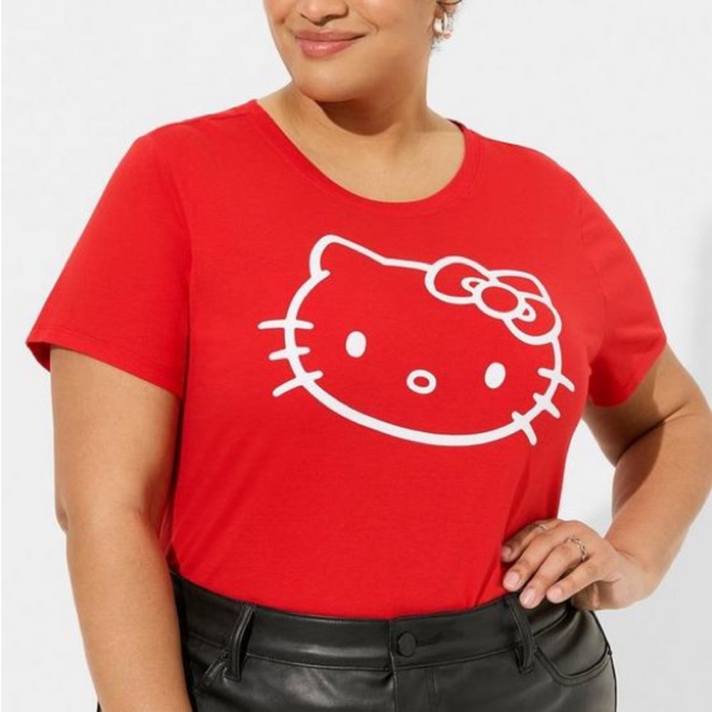 TORRID 2X Red Hello Kitty Classic Fit Cotton Crew Tee